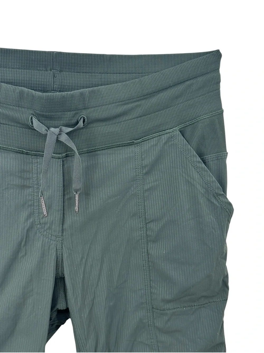 LULULEMON Dance Studio Crop Pant Ribbed Drawstring Green